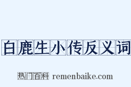 白鹿生小传反义词是什么意思的图片